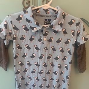 Kickee Pants Puffin one piece outfit EUC 18-24